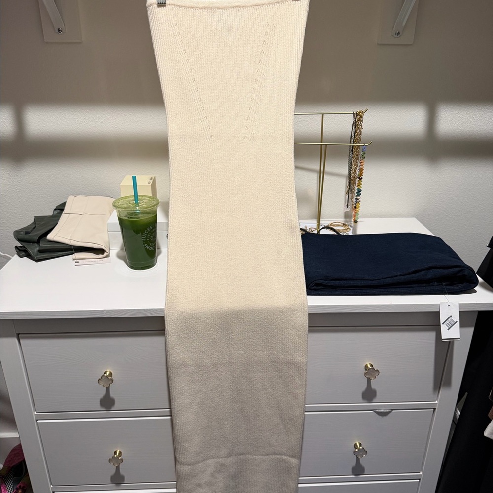 Princess Polly Cream Ribbed Knit Sweater